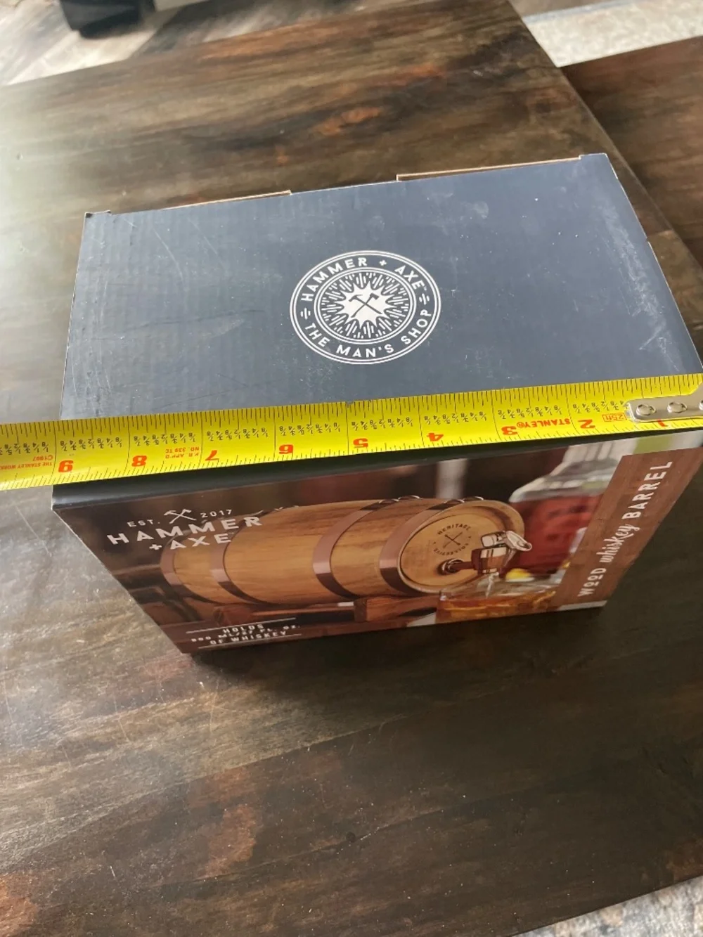 NEW Hammer + Axe Wood Whiskey Barrel